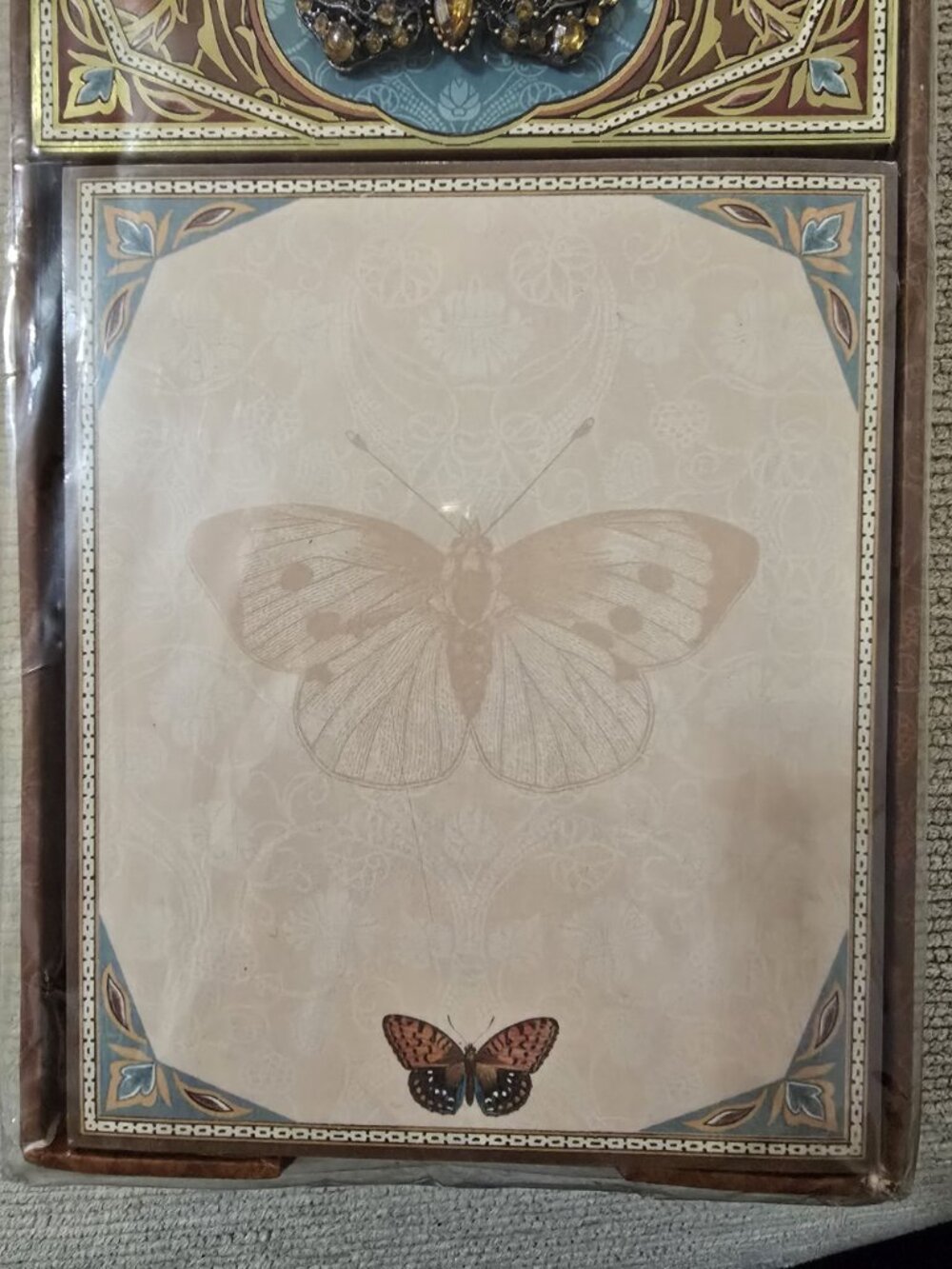 Butterfly-Themed Notepad With Decorative Jewel Embellished Cover By Punch Studio - Picture 3 of 6